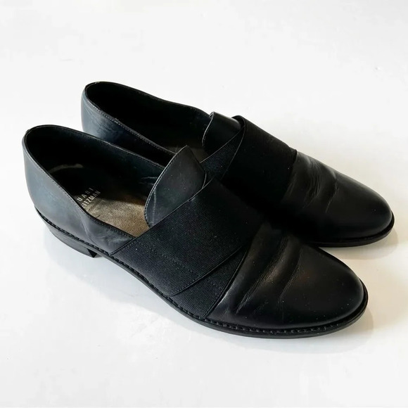 Stuart Weitzman Classic Black Loafer Women’s Size 10 Elastic Monk‎ Strap Classic - Picture 2 of 13